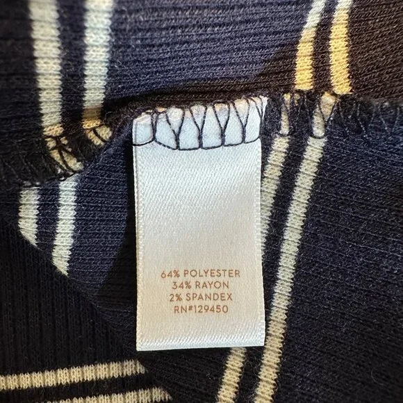 Lauren Conrad Womens Navy & White Striped Tie-Sleeve Dress M - Picture 6 of 8